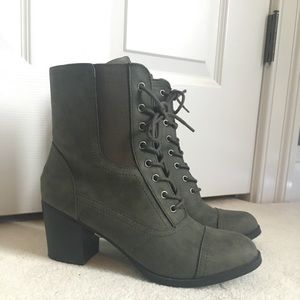 Olive Lace Up Boots